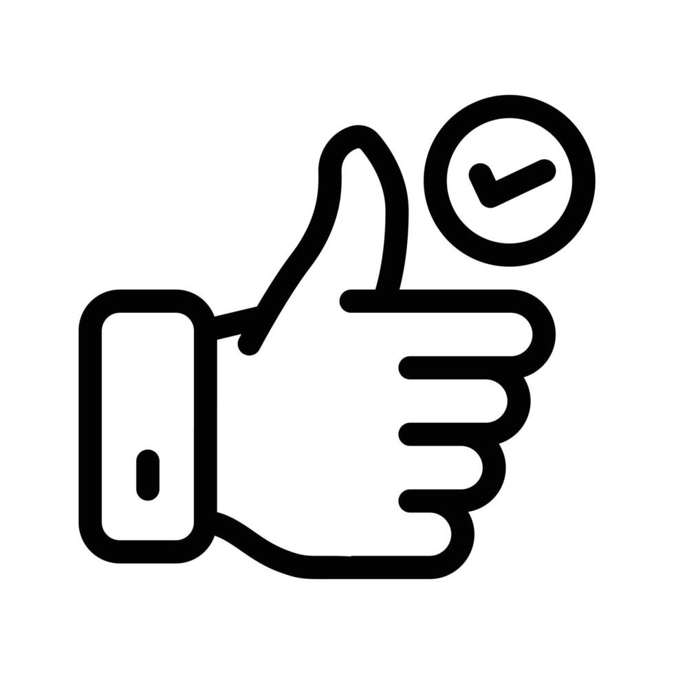 A thumbs up icon, symbolizing approval or positive feedback vector