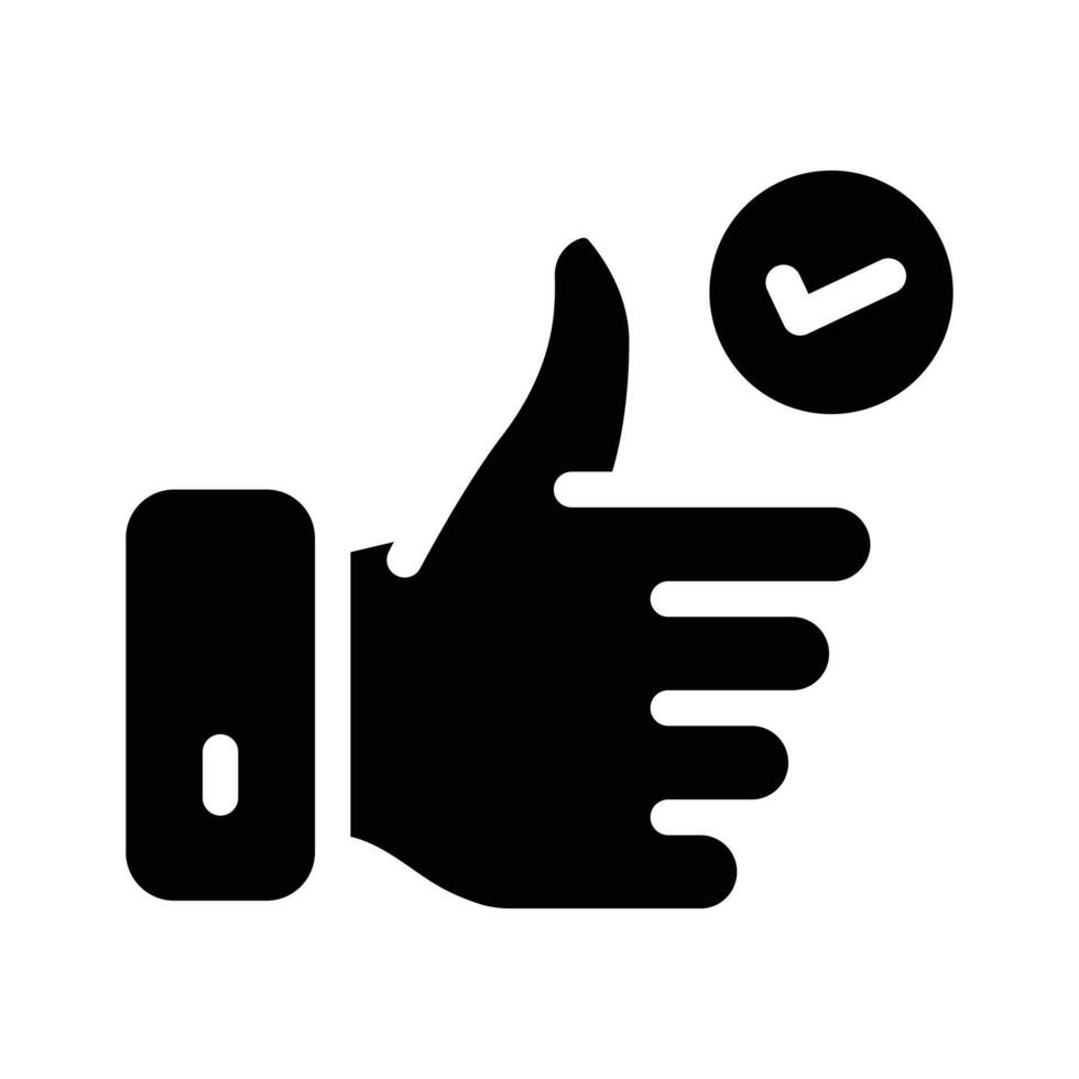 A thumbs up icon, symbolizing approval or positive feedback vector
