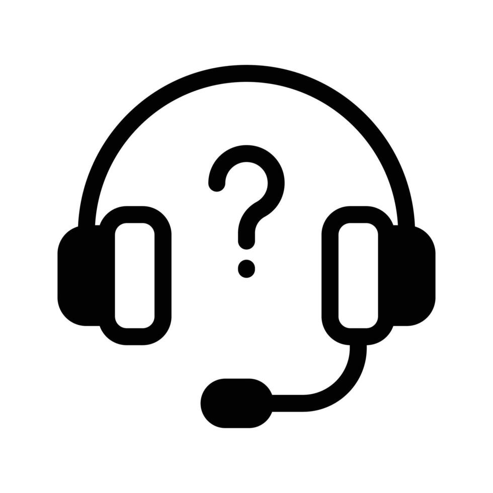 Icon showing a headset symbolizing customer support and communication services vector