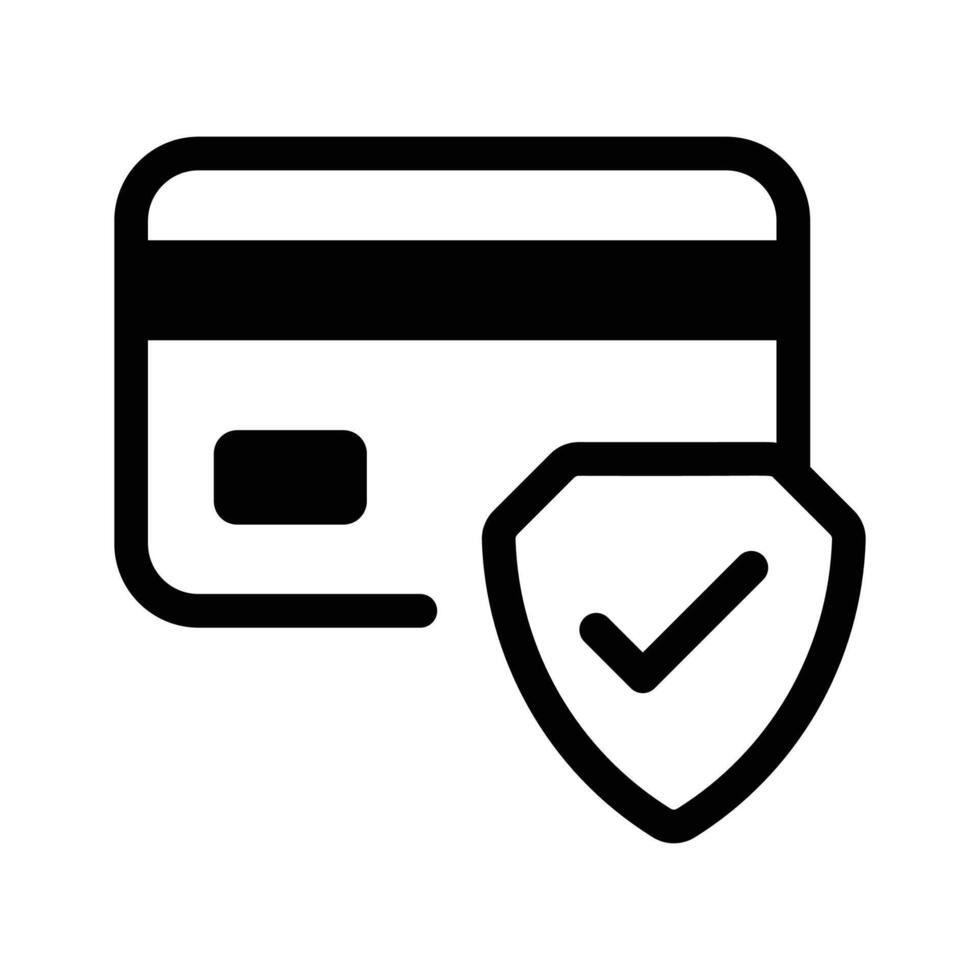 Credit card with a shield, symbolizing secure payments icon design vector