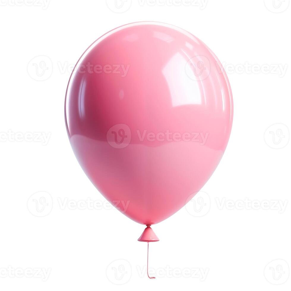 Pink balloon floating isolated on white background, perfect for festive occasions and design projects photo