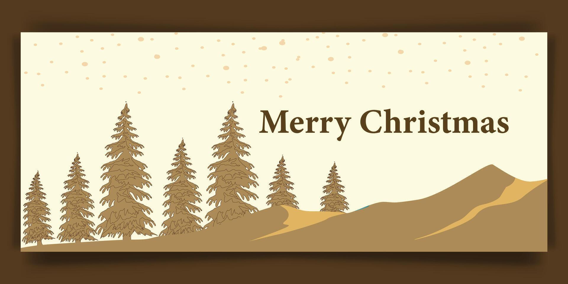 Simple Banner design for Merry Christmas day vector