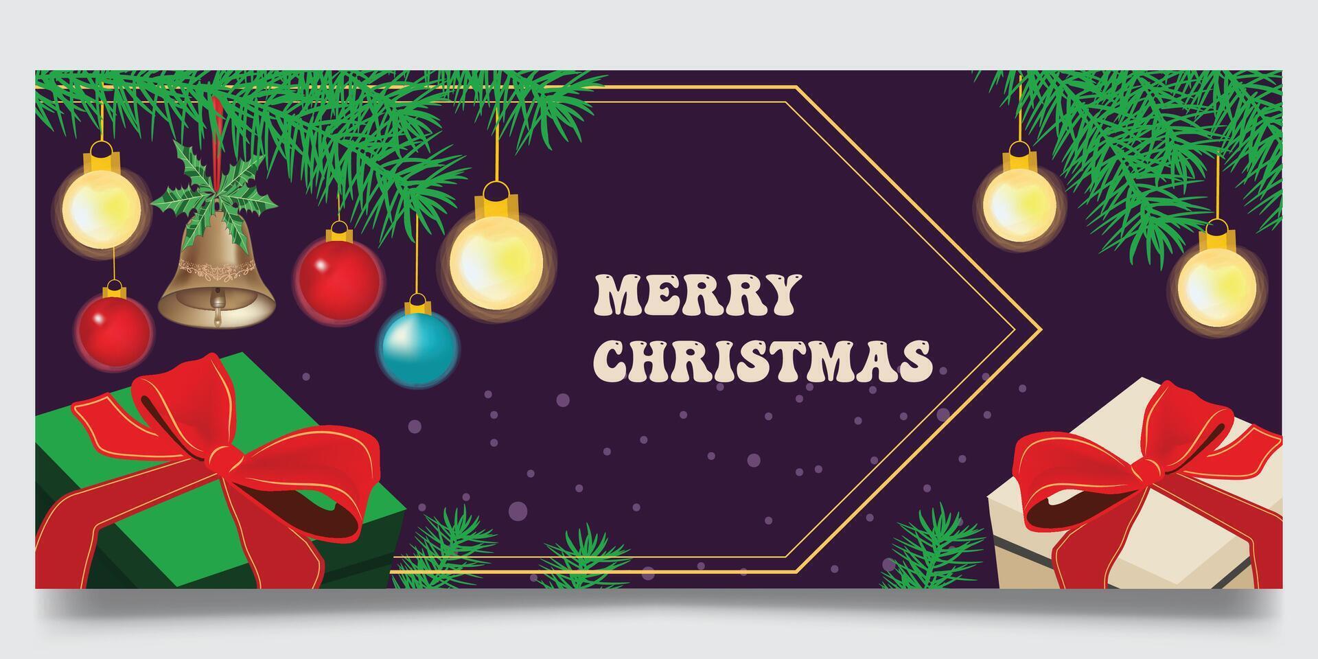 Simple unique banner design for Christmas vector