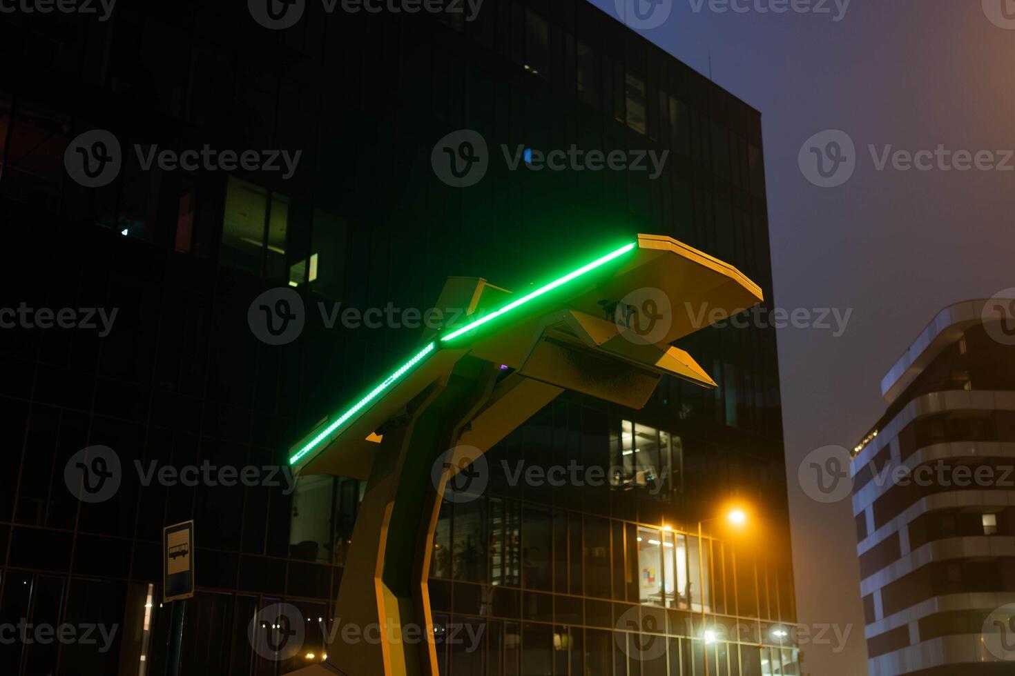 Close-Up of Electric Bus Charging Station photo