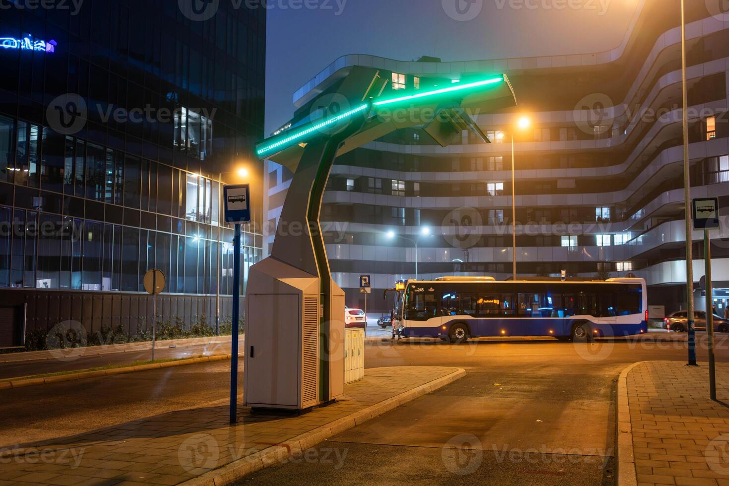 Overnight charging station for electric buses photo