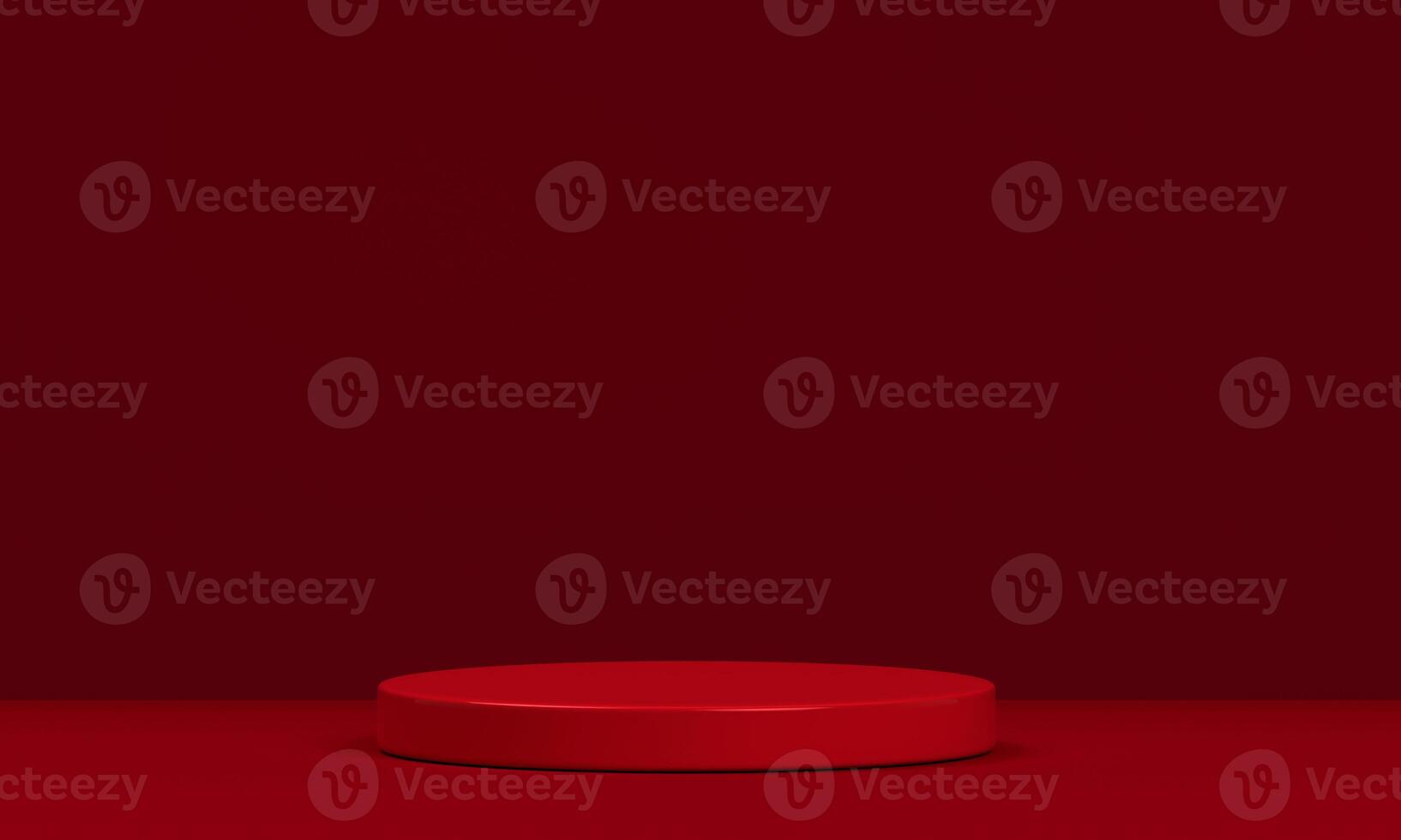 Podium red shape for show cosmetic product display for christmas day or new years. stand product showcase on red background photo