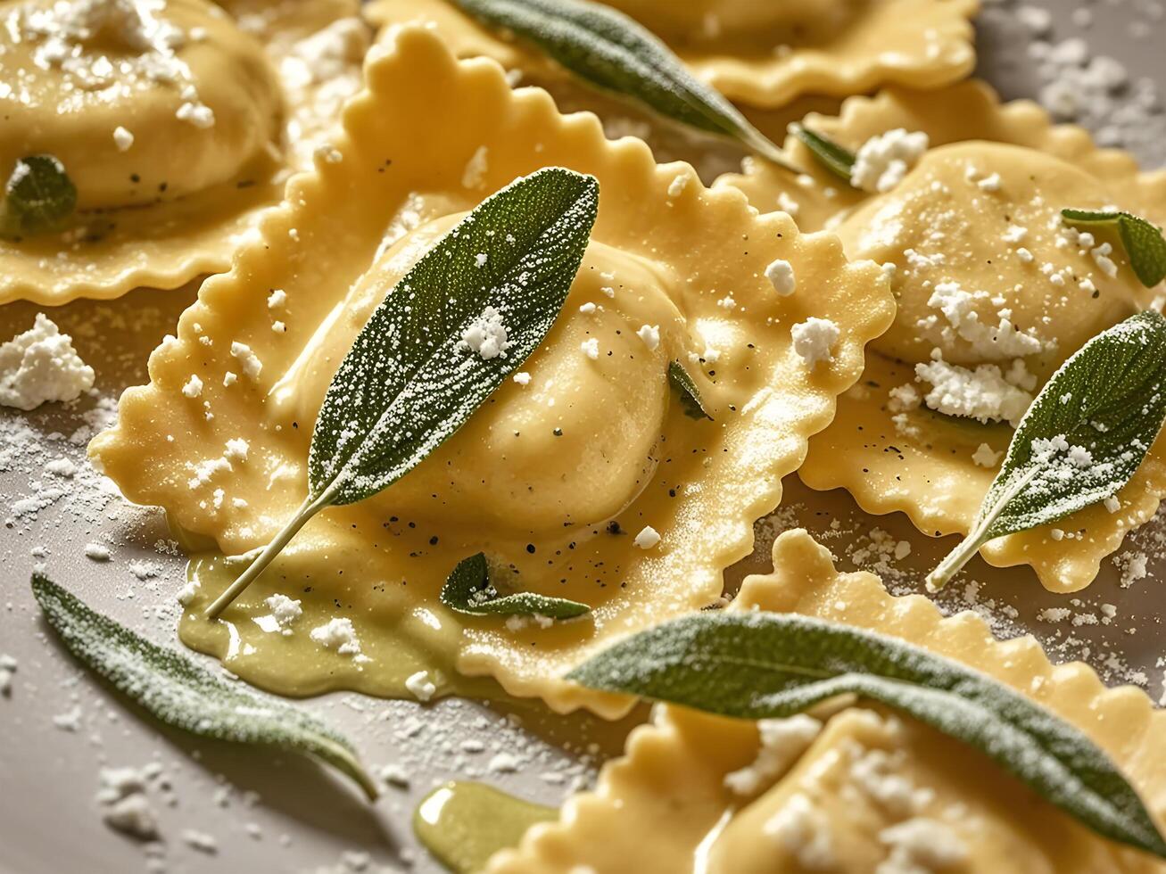 Ravioli with sage and parmesan photo