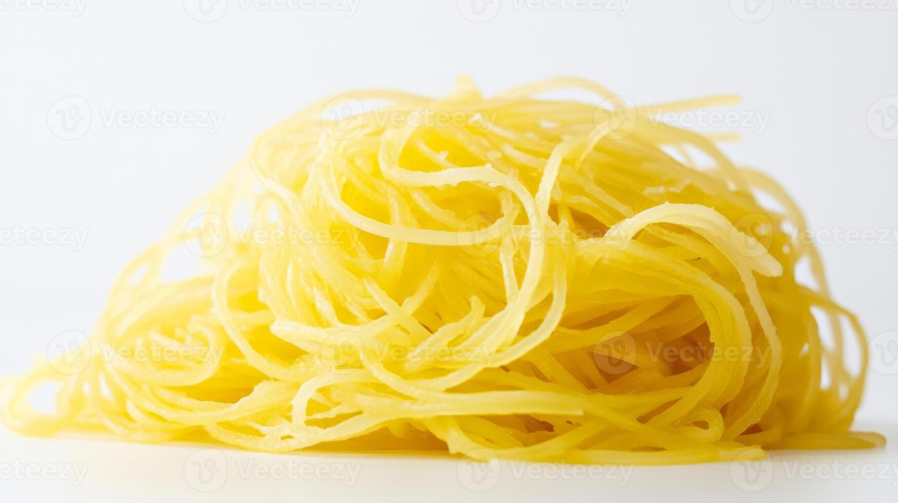 Freshly cooked spaghetti squash features a vibrant yellow color and delicate strands photo