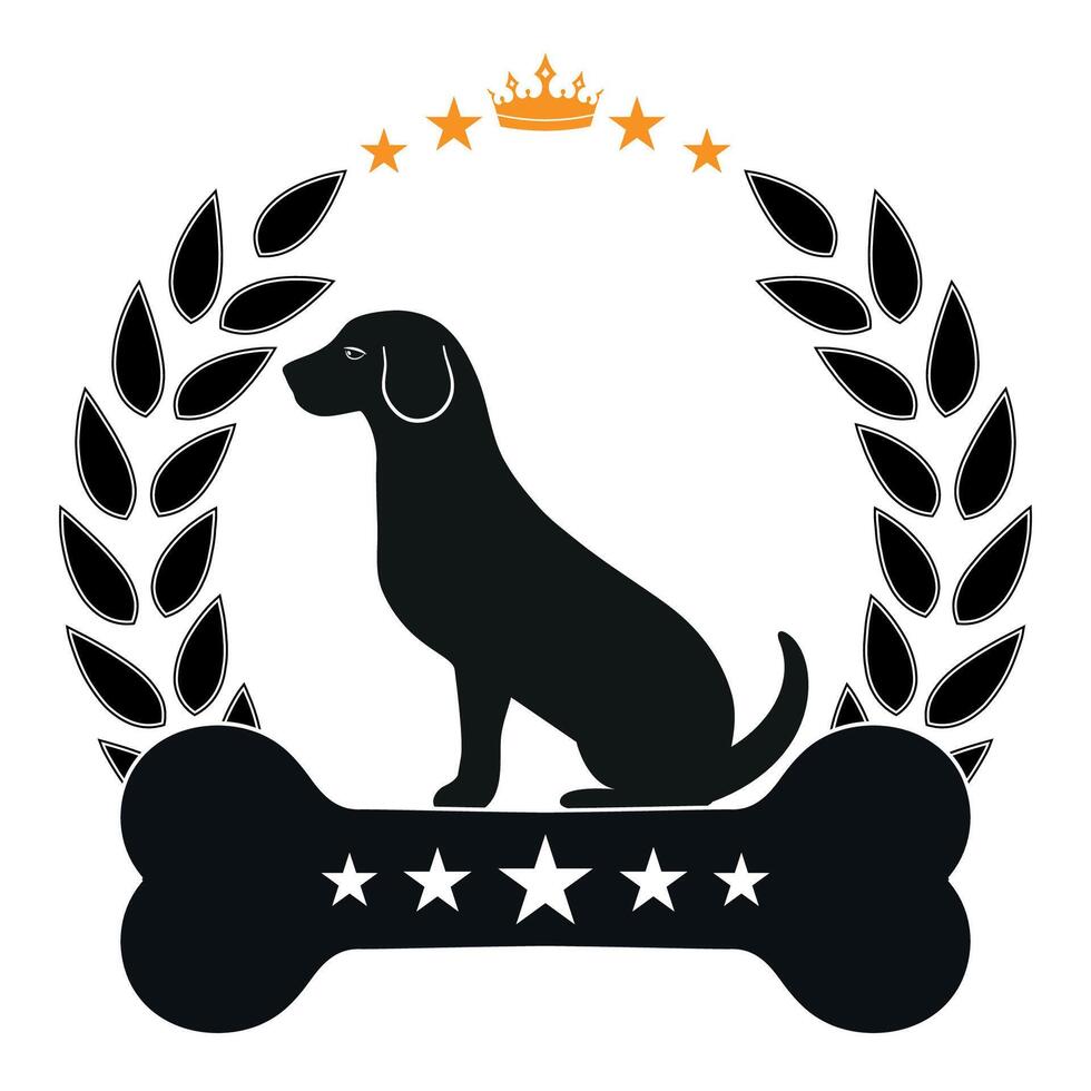 Illustration of a dog and a cat with a bone vector