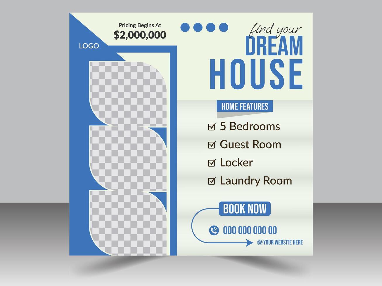 Real Estate Social Media Post Design Template vector