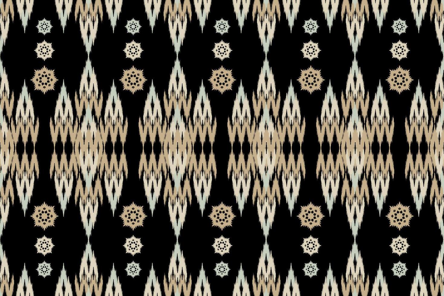 a black and white pattern with flowers. Ethnic ikat floral Ethnic Indian Pattern Ikat pattern Ethnic Pattern. vector