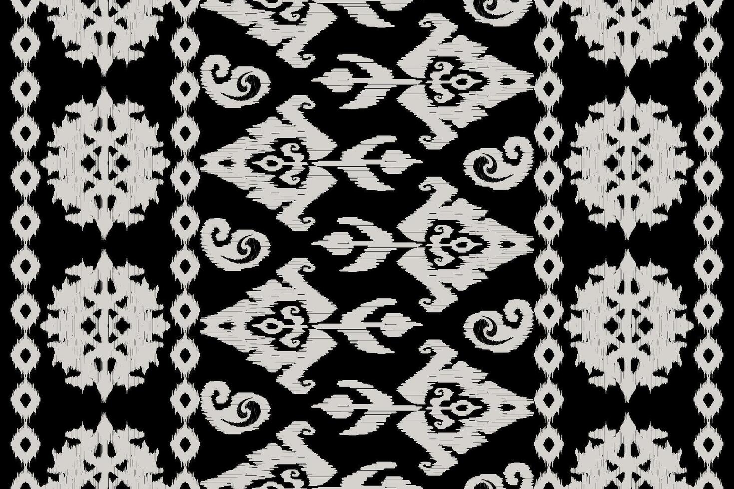 Abstract Ethnic black and white pattern with ornamental designs vector