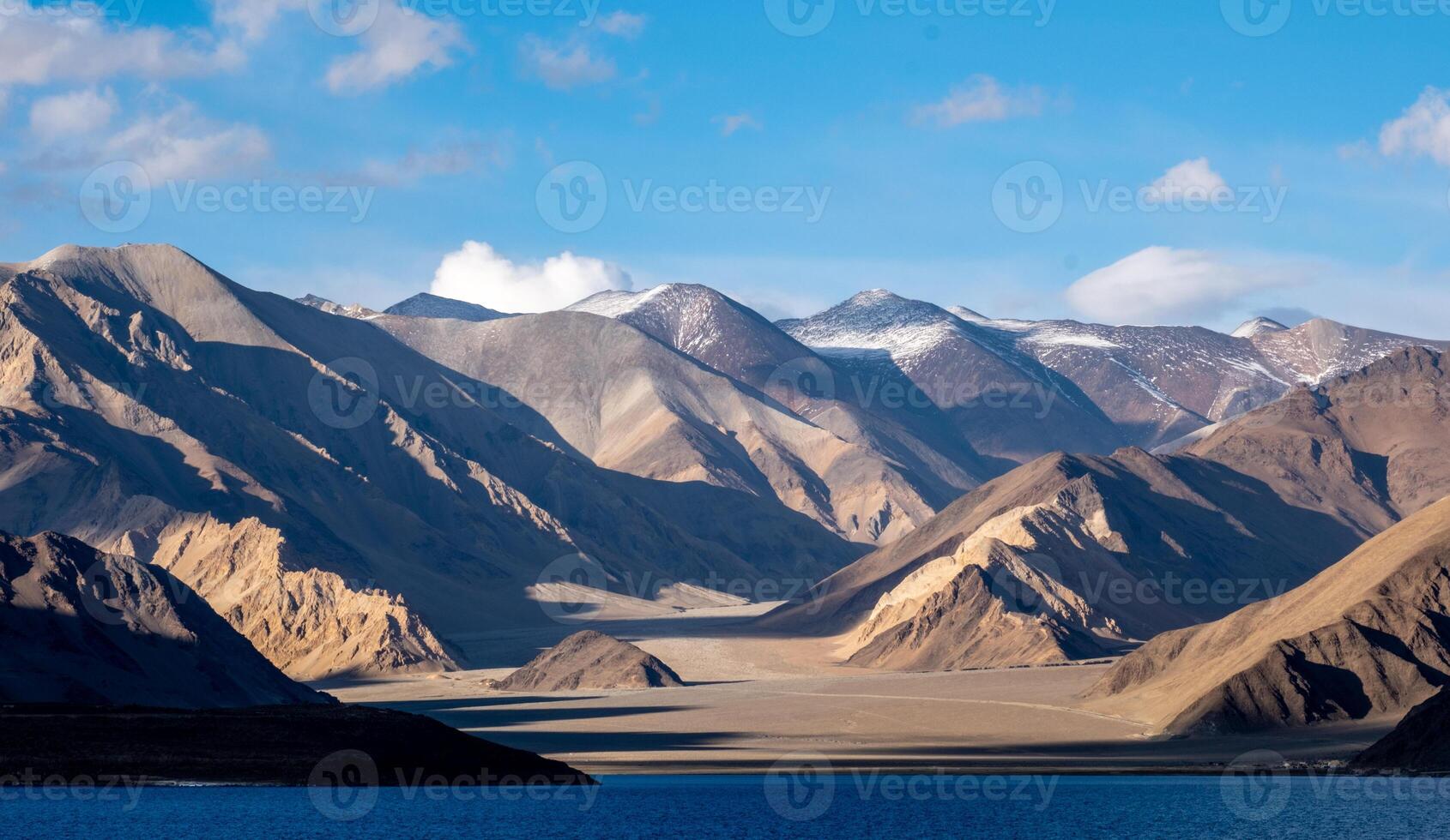 Himalayan foothills on the border between China and India at Pangong Lake photo