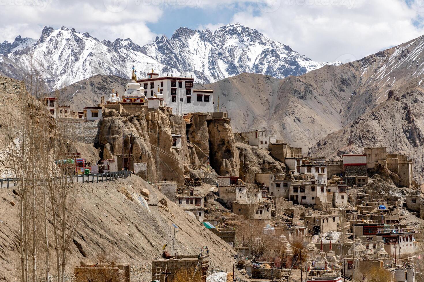 Lamayuru Buddhist Temple in the Himalaya Mountains in northern India photo