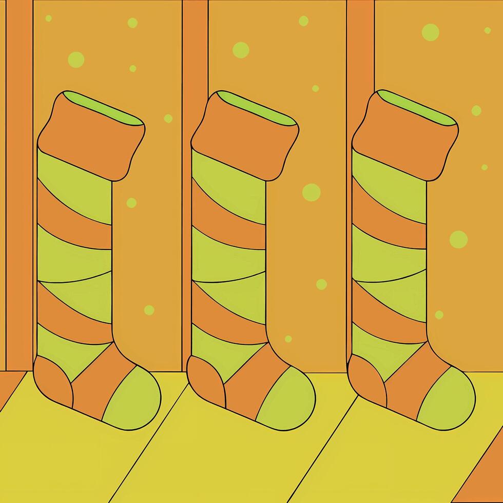 Three socks are lined up vector