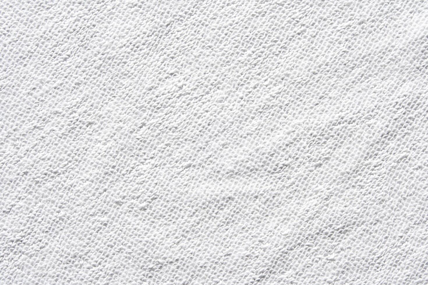 Close up texture of soft white terry cloth towel fabric with subtle patterns and details. photo