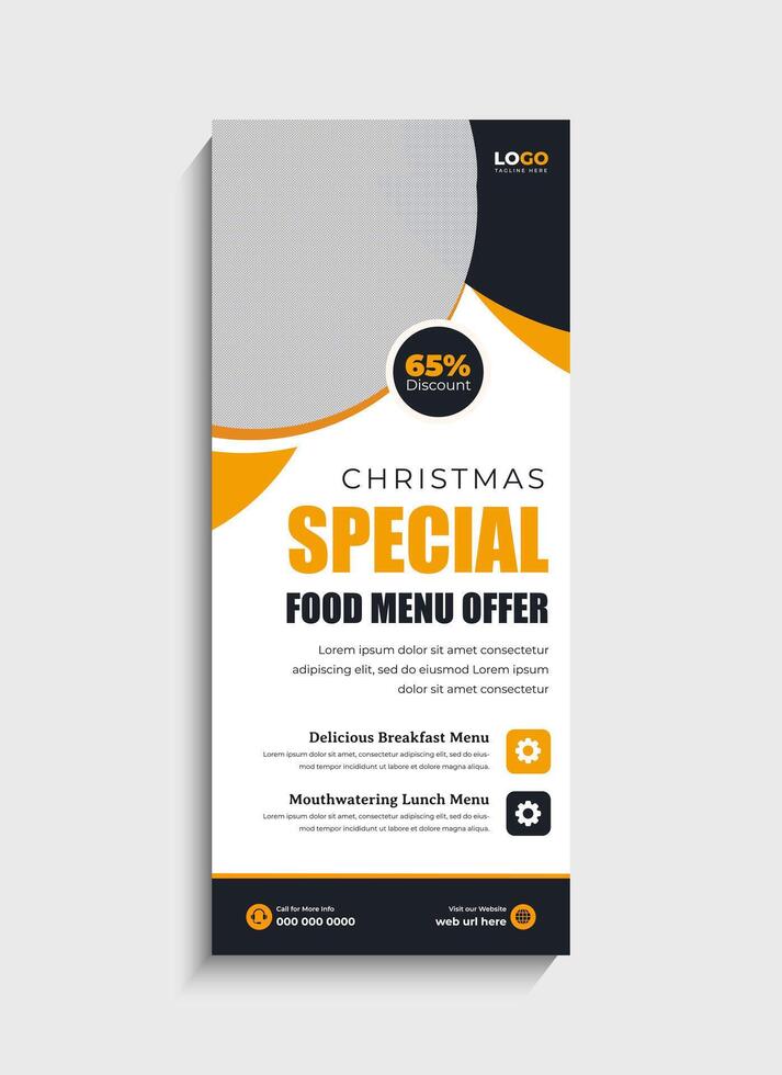 Professional Food Menu standee roll up banner template design vector