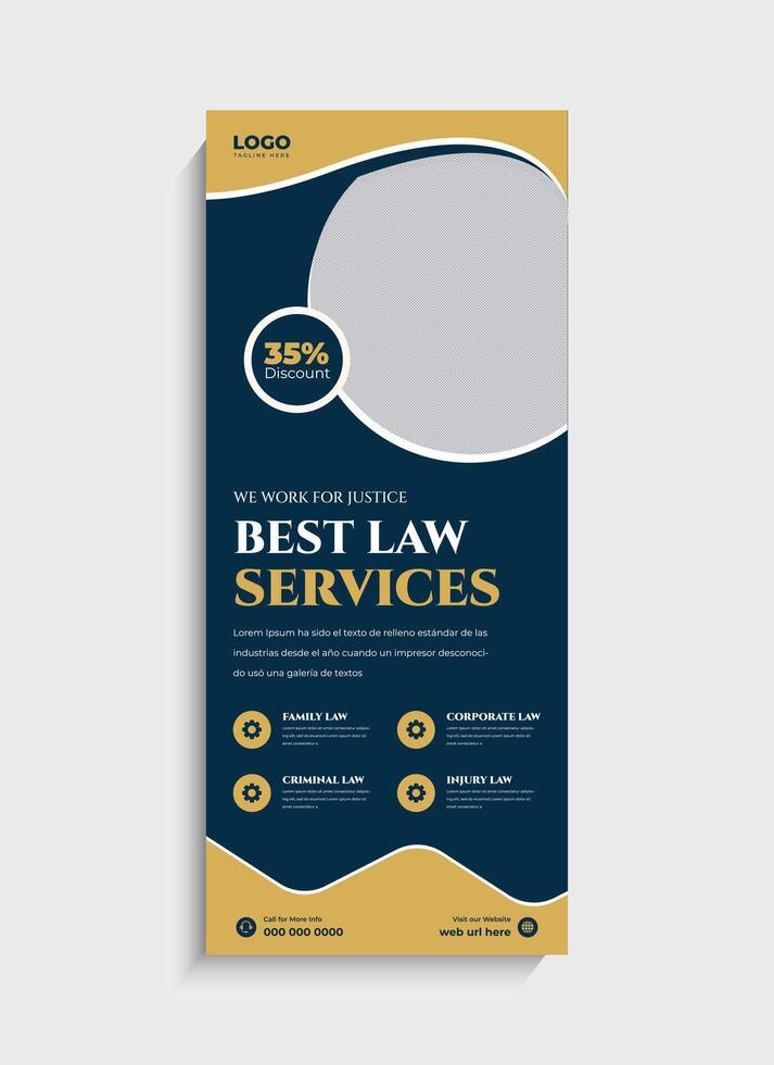 Minimalist Law Firm Business standee roll up banner template design vector