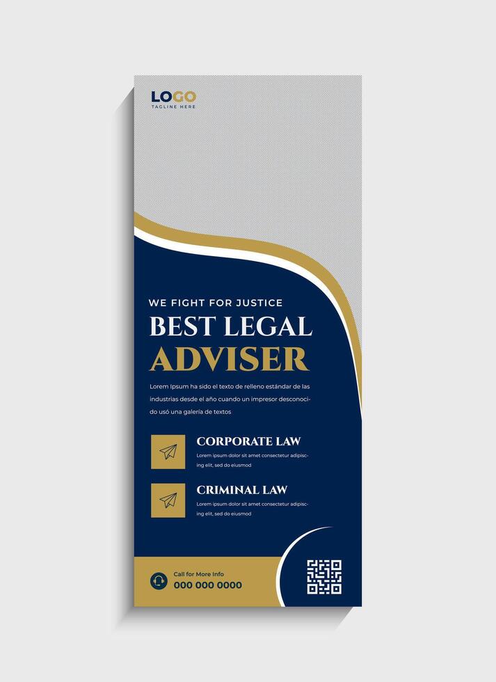 Professional Law Firm Business standee roll up banner template design vector