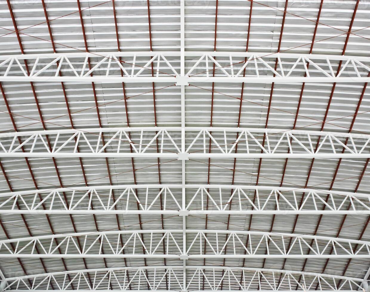 Metal roof of building view from inside photo