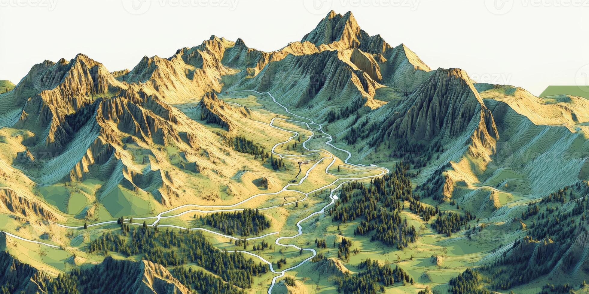 Mountain Peak Map Stock Photos Images And Backgrounds For Free Download 3d Topographic Hiking Trail Map Mountain Range Valley Peaks Photo 