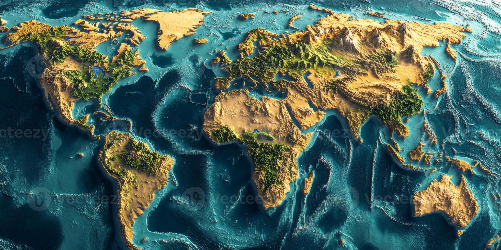 3D World Map Detailed Relief Earth Topography Global Geography 53312127 ...