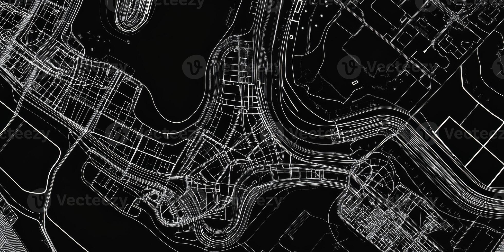 Monochrome Cityscape Map Urban Design Aerial View Architectural Blueprint photo
