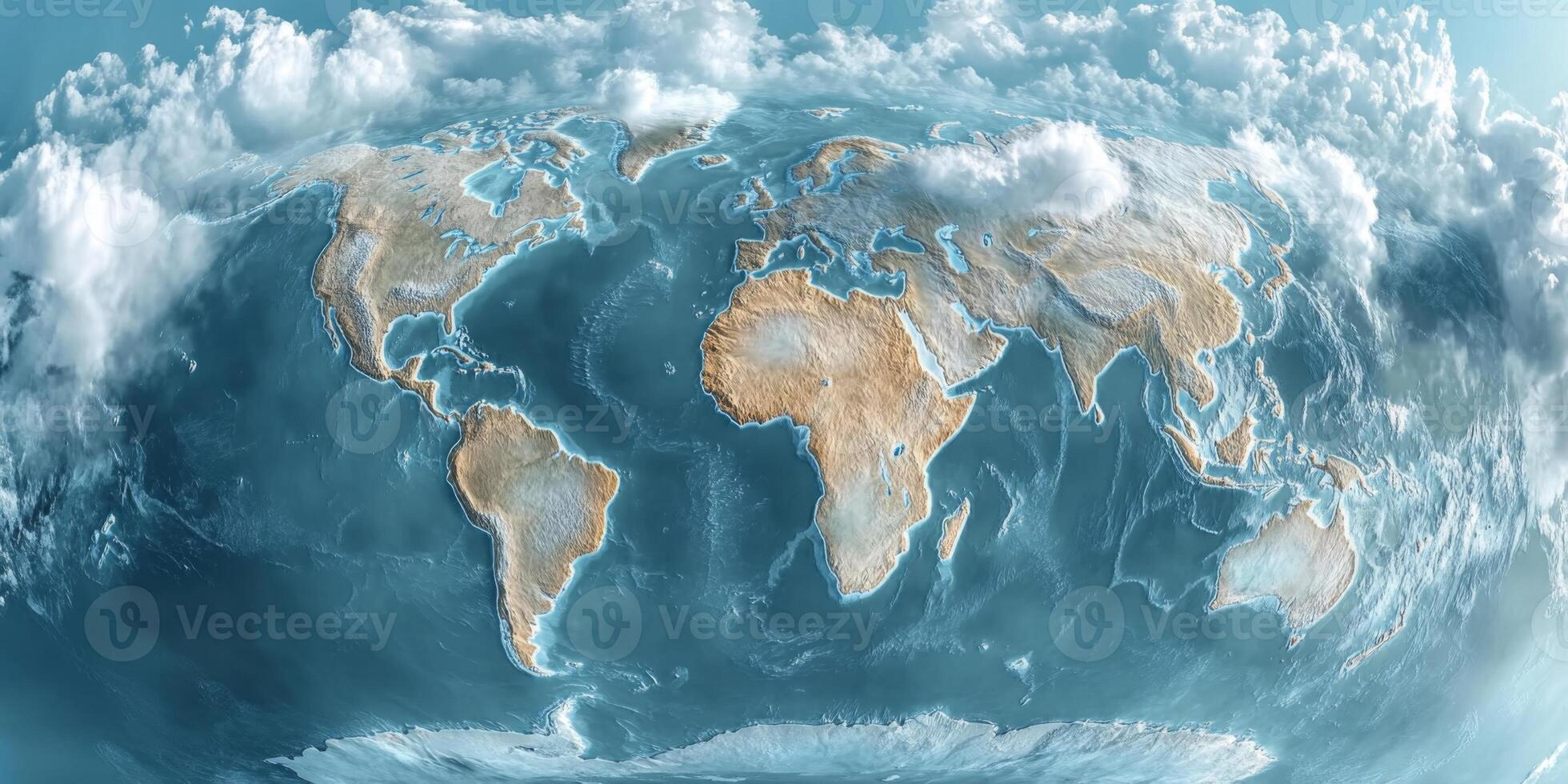 Stunning Animated World Map Clouds Terrain Oceans photo
