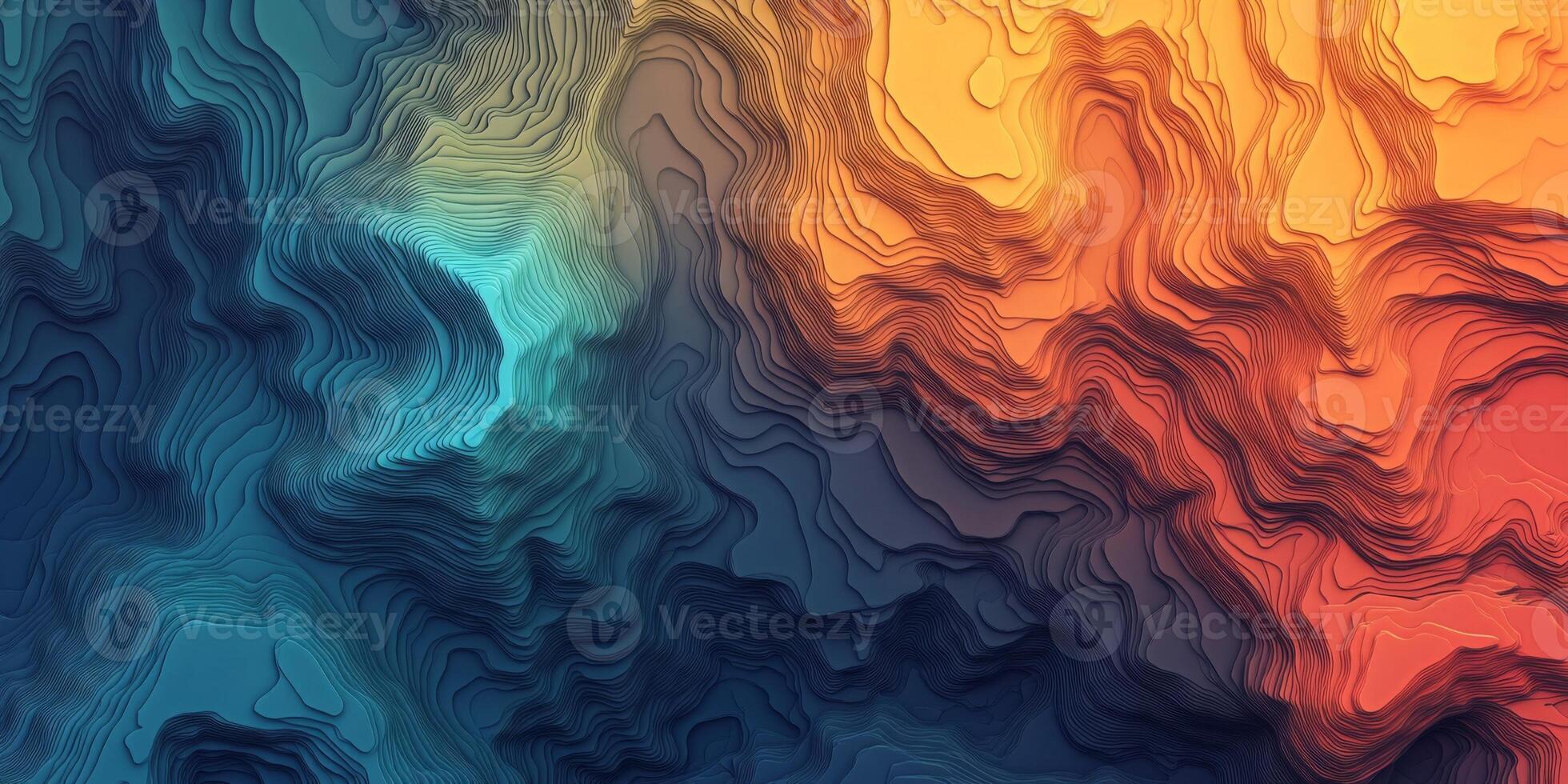 Abstract Topographic Map Colorful Gradient Terrain Texture photo