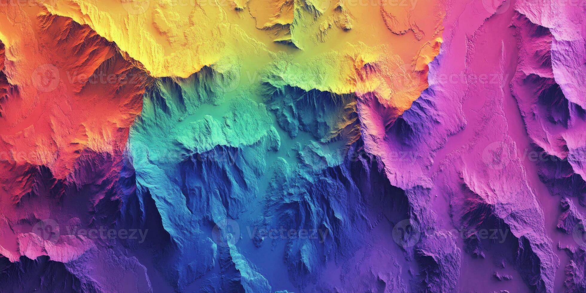 Colorful 3D Mountain Range Elevation Map Gradient Texture Background photo