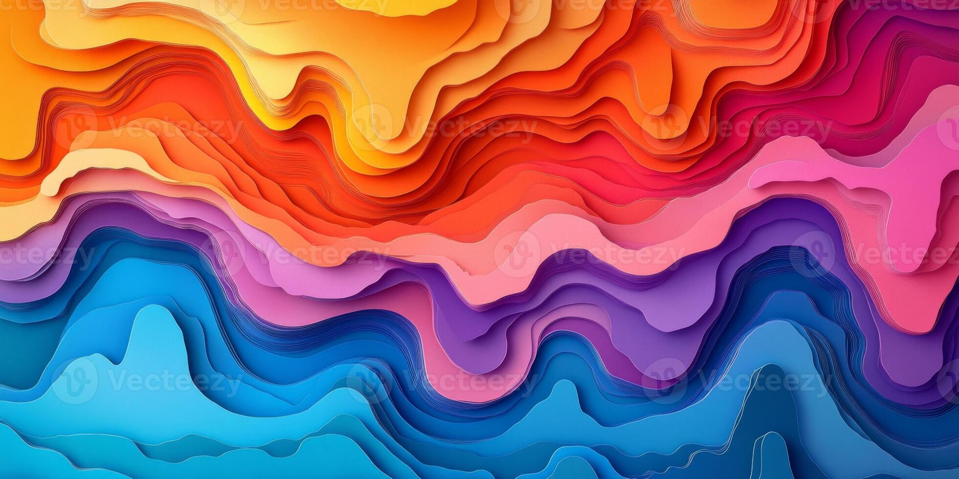 Abstract Colorful Layered Papercut Topography Background Design photo