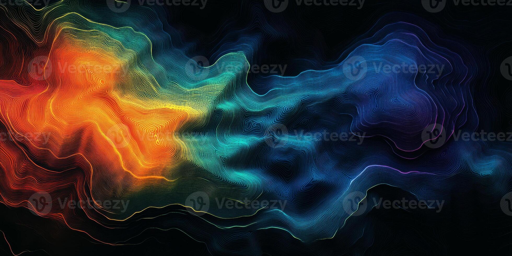 Abstract Colorful Gradient Waves Digital Art Background photo