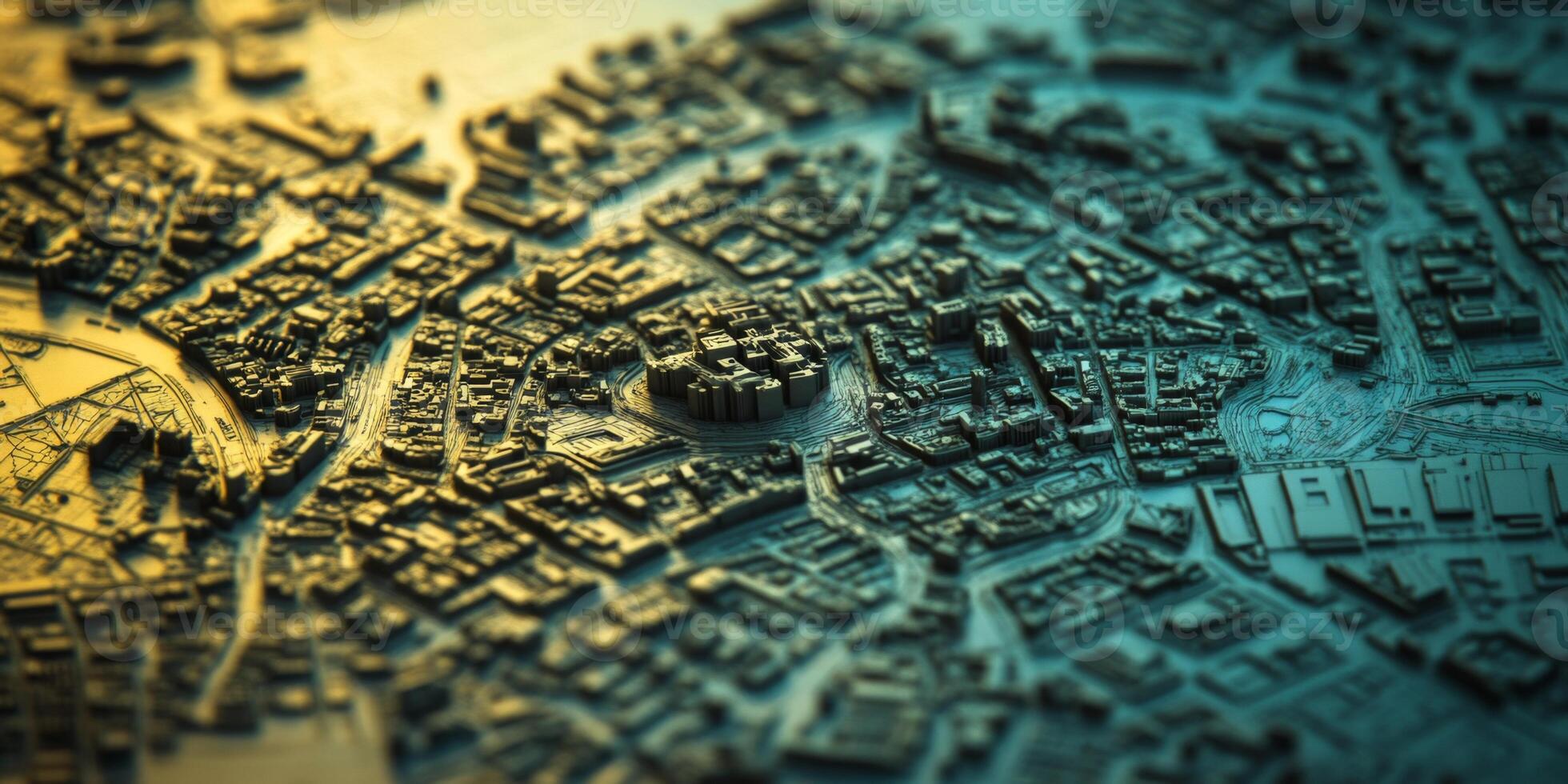 3D Cityscape Model Urban Architecture Detailed Topographic Map photo