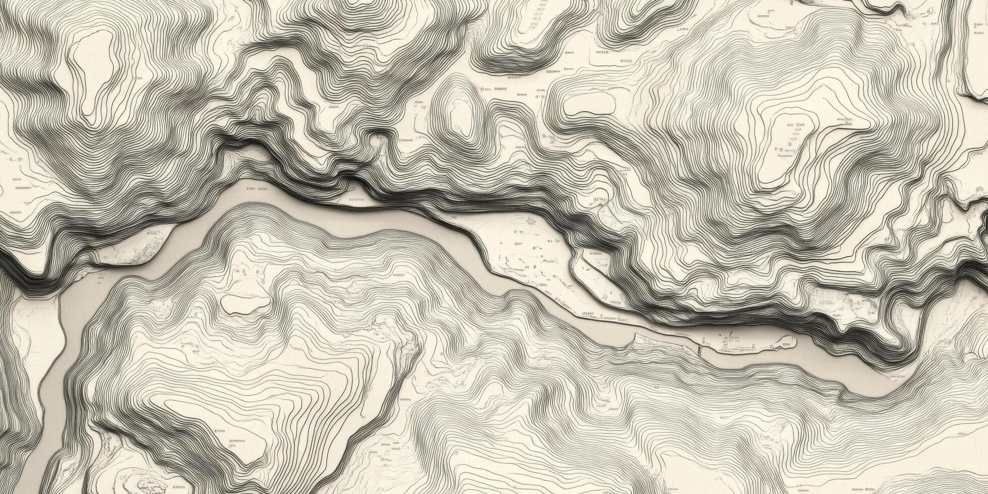 Topographic Map River Valley Contour Lines Elevation Landscape Design photo