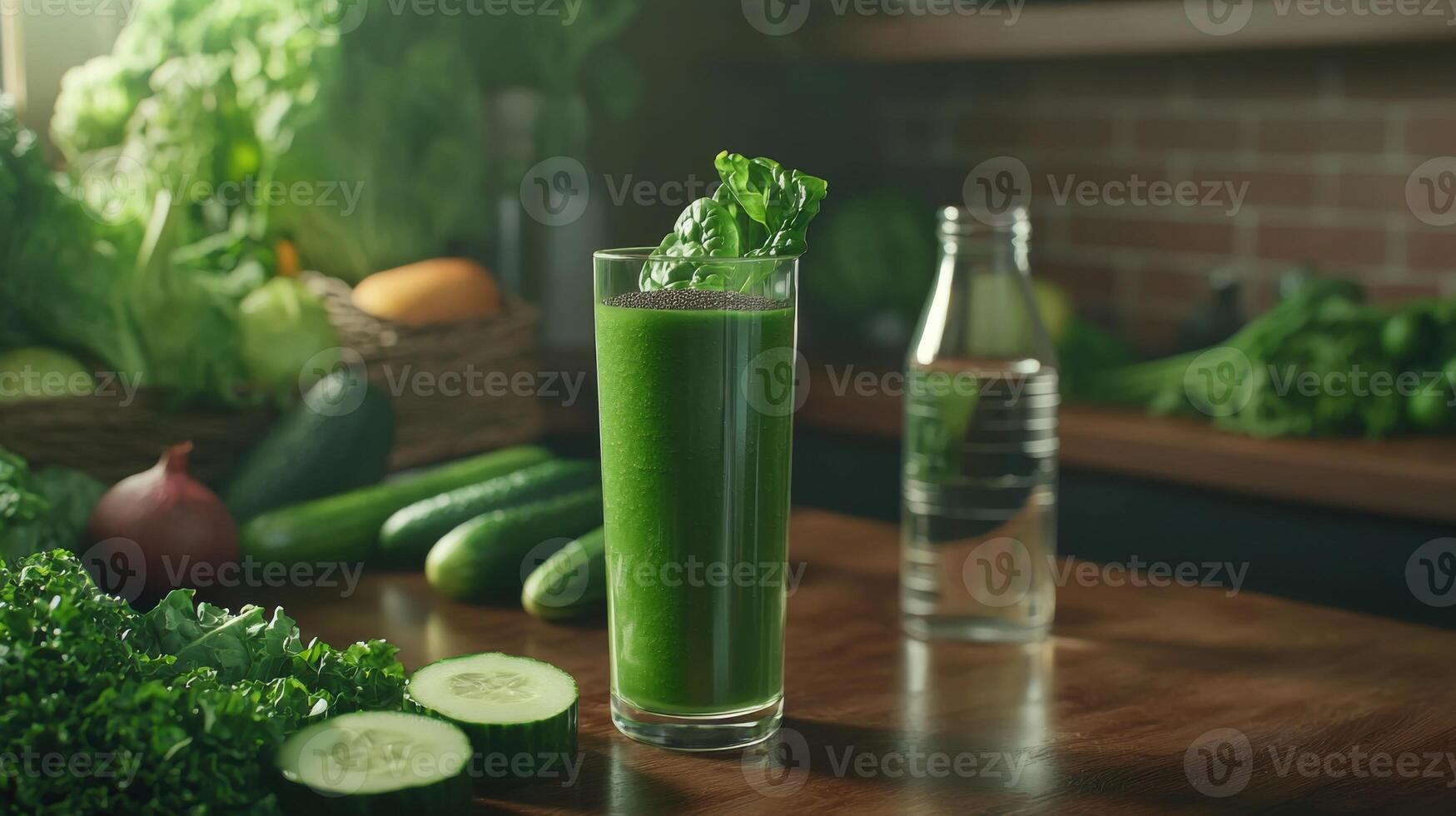 Refreshing Green Smoothie Recipe Healthy Detox Drink photo