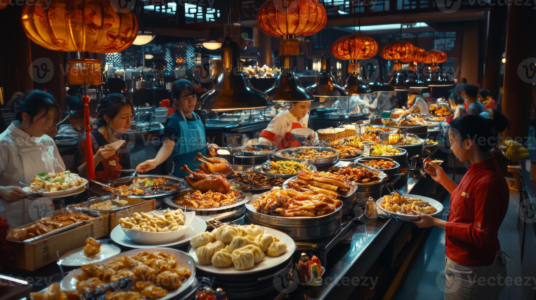 Delicious Chinese Buffet Food Restaurant Dinner Asian Cuisine photo