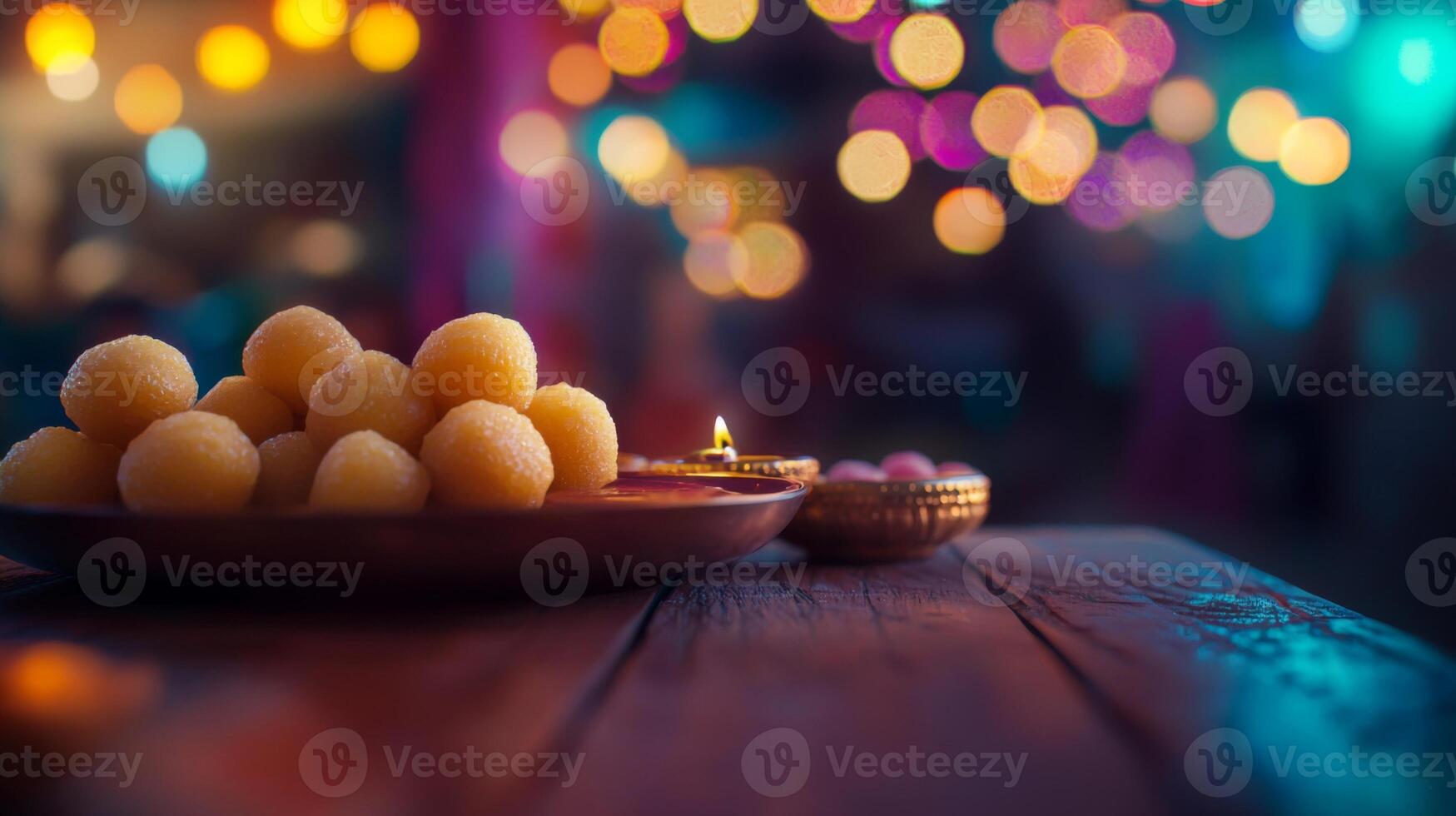 Diwali Sweets Platter Festive Indian Laddoos Gulab Jamuns Barfi photo