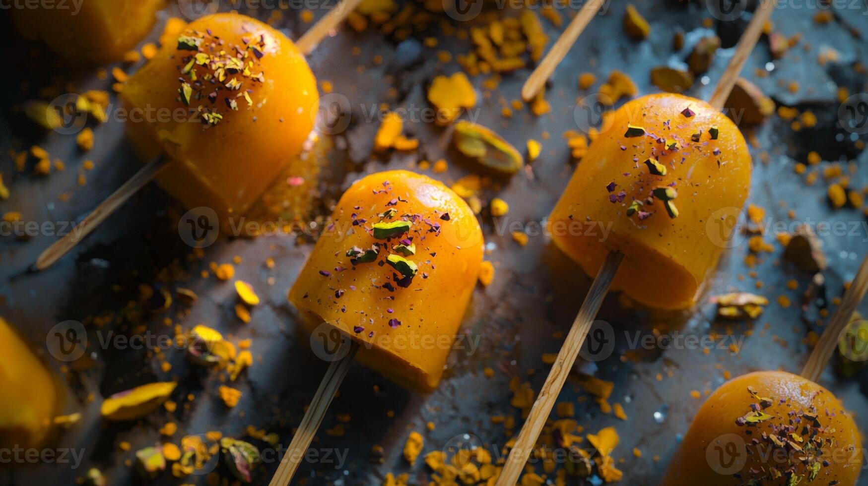 Delicious Mango Kulfi Popsicles with Pistachios and Saffron photo