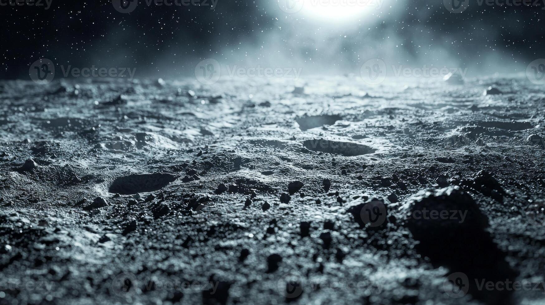 Lunar Surface Astronaut Footprint Craters Moon Rocks 8k High Resolution Image photo