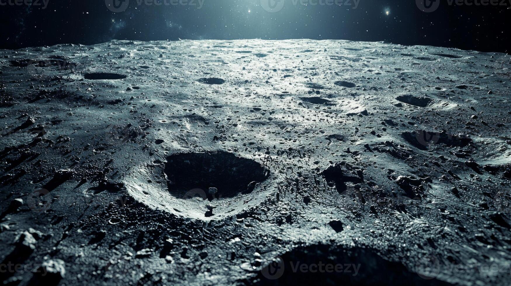 High Resolution Moon Surface Craters Rocks Astronaut Footprint Space Exploration photo