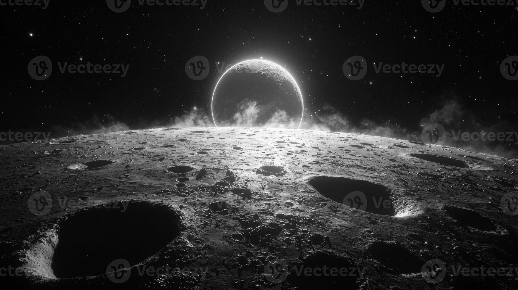 Lunar Surface Craters Moon Earth Space 8K High Resolution Astronomy Night Sky Celestial Cosmic photo