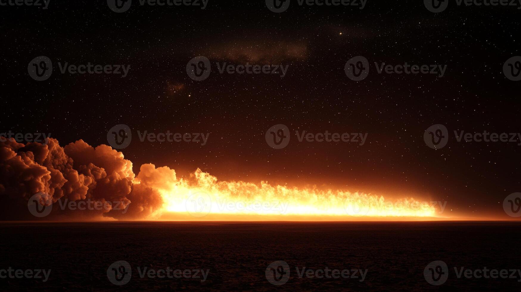 Dramatic Nighttime Rocket Launch Fiery Blast off Starry Sky Space Exploration photo