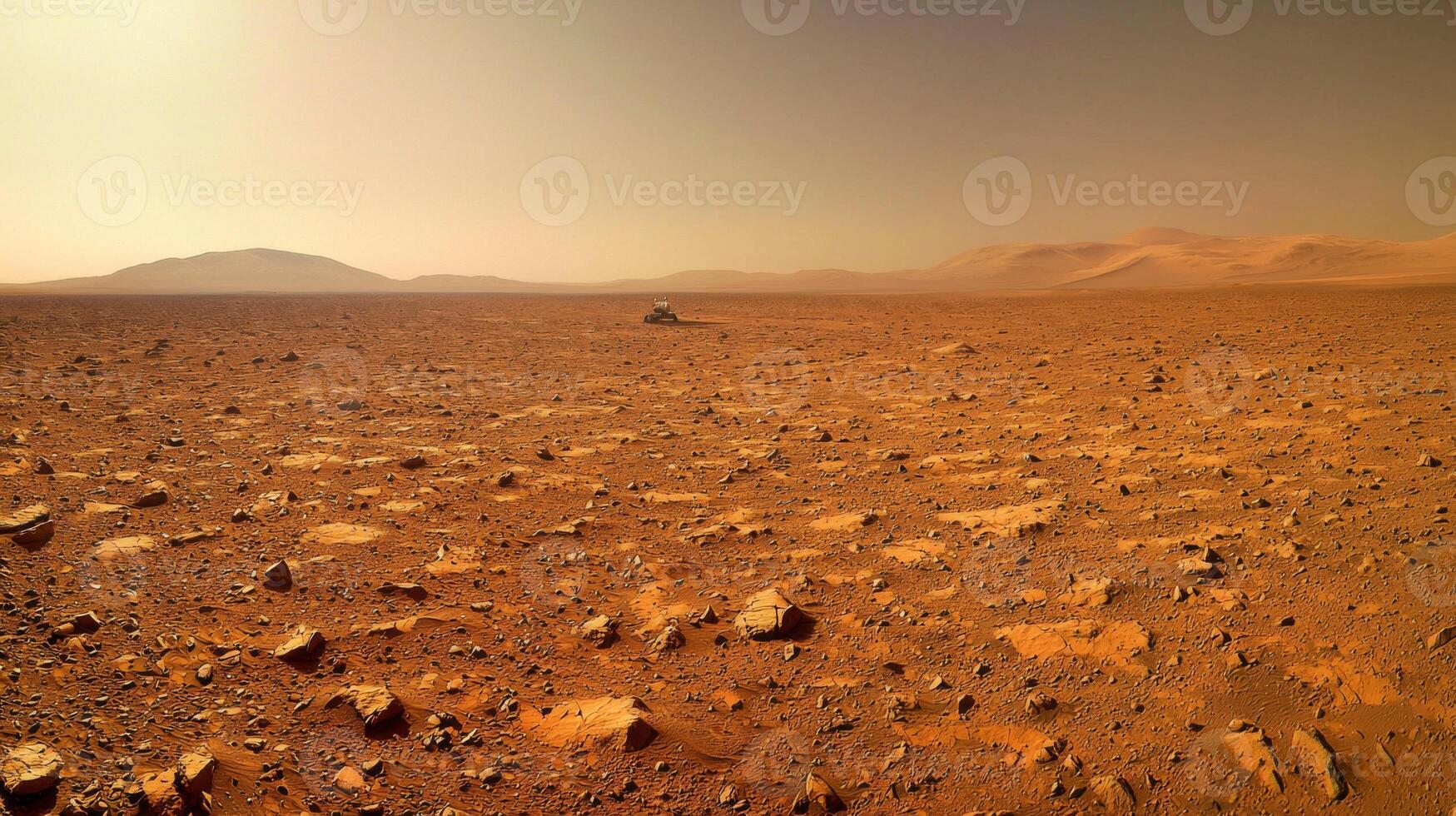 Martian Rover on Red Planet Desert Landscape Space Exploration photo