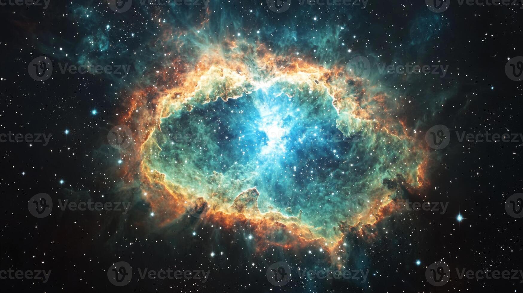 Cosmic Nebula Vibrant Star Birth Glowing Gas High Resolution Space Image photo