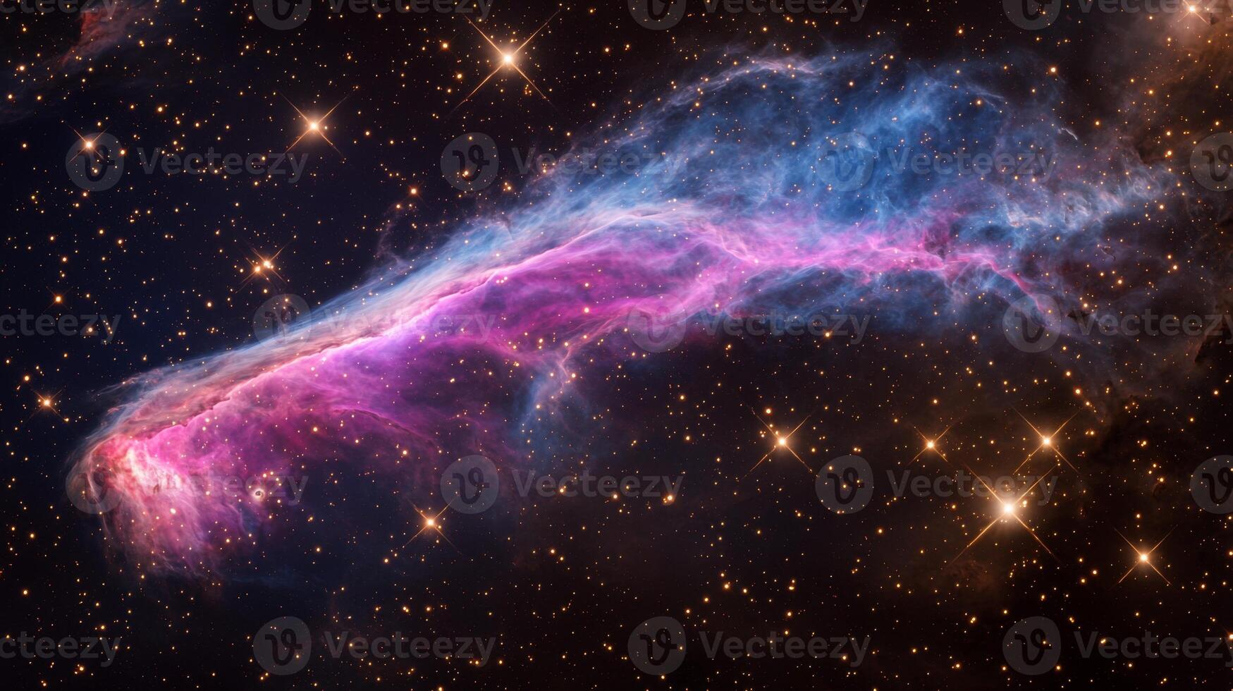 Cosmic Nebula Pink Purple Blue Gas Clouds Stars Space Background photo