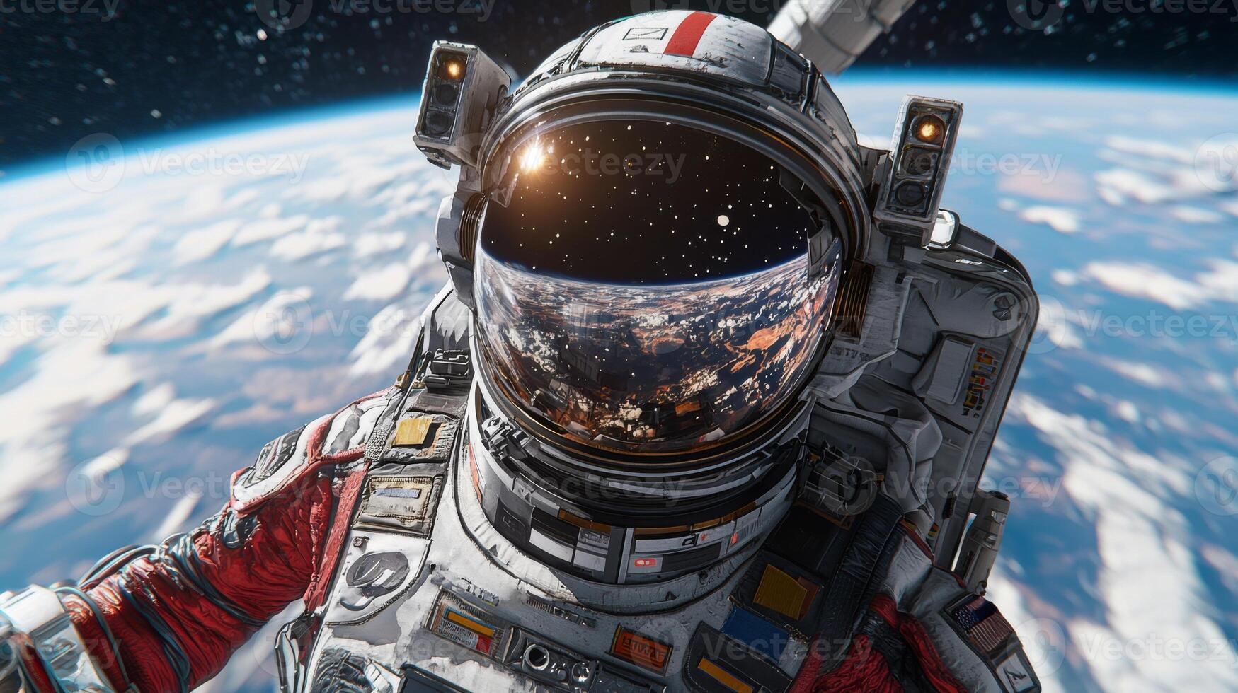 Astronaut Spacewalk Earth View High Res Space Exploration Image photo