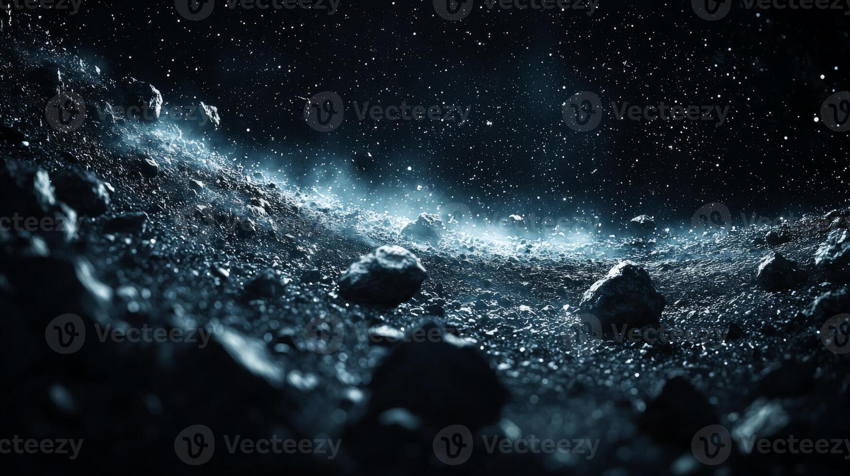 Asteroid Field Cosmic Rocks Space Exploration Dark Nebula photo