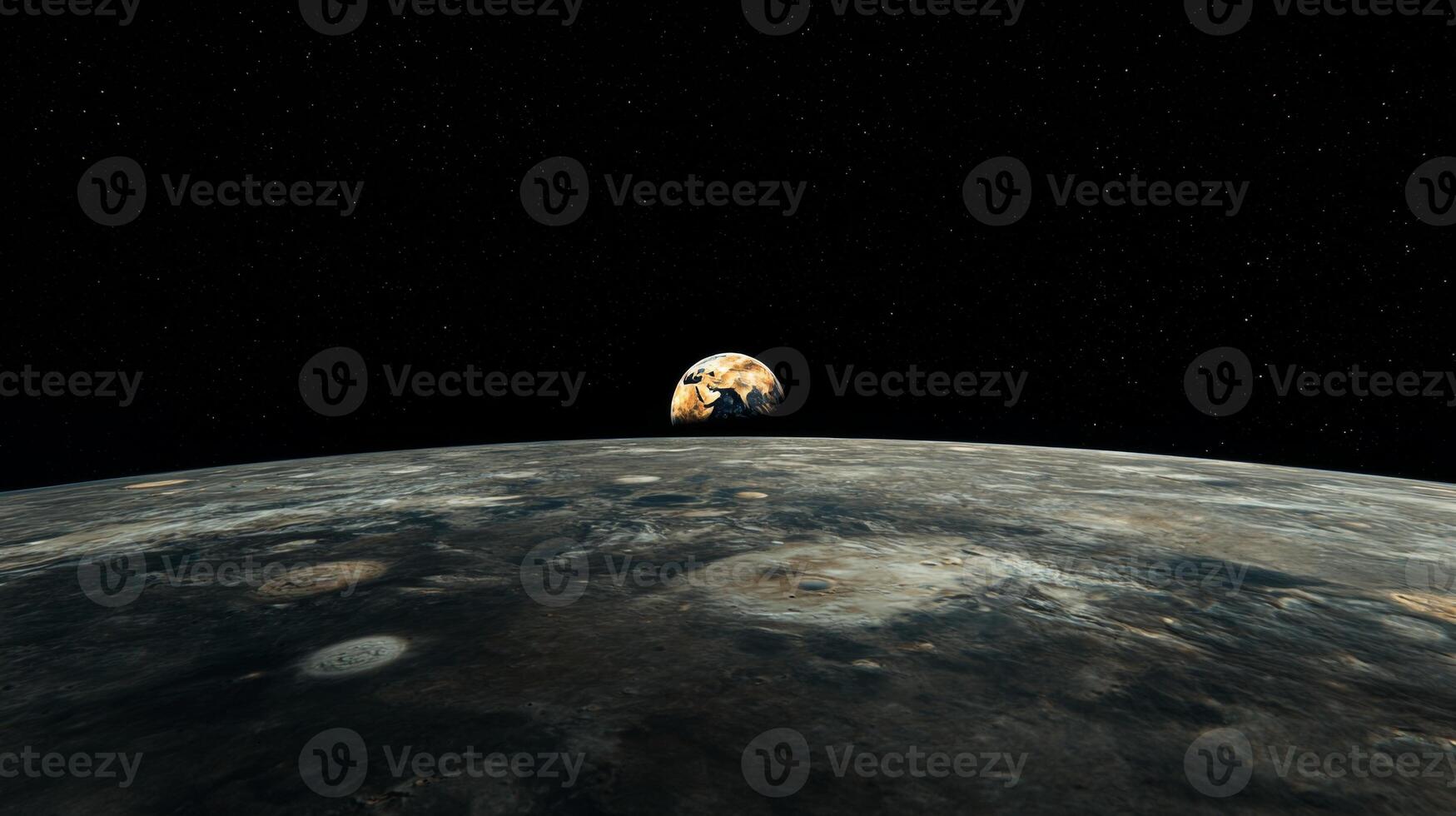 Stunning Earthrise from Moon High Resolution Space Image photo