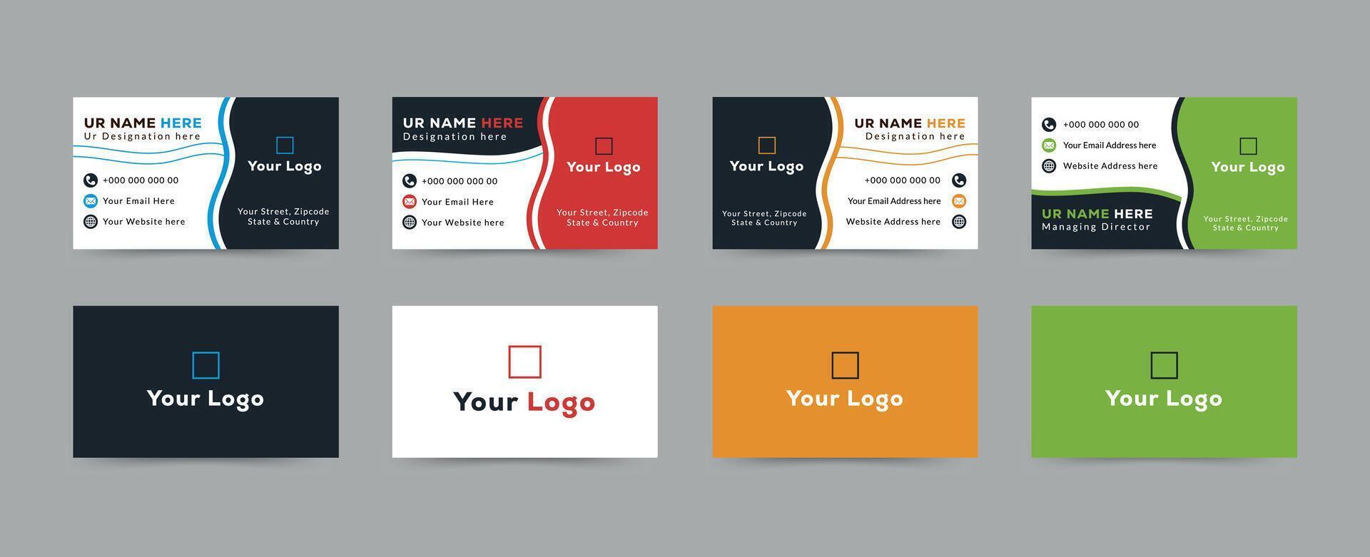 3 Concept Business Card Bundle Design Template Double Sided Vertical Business Card With Corporate Editable Color Modern and Creative vector