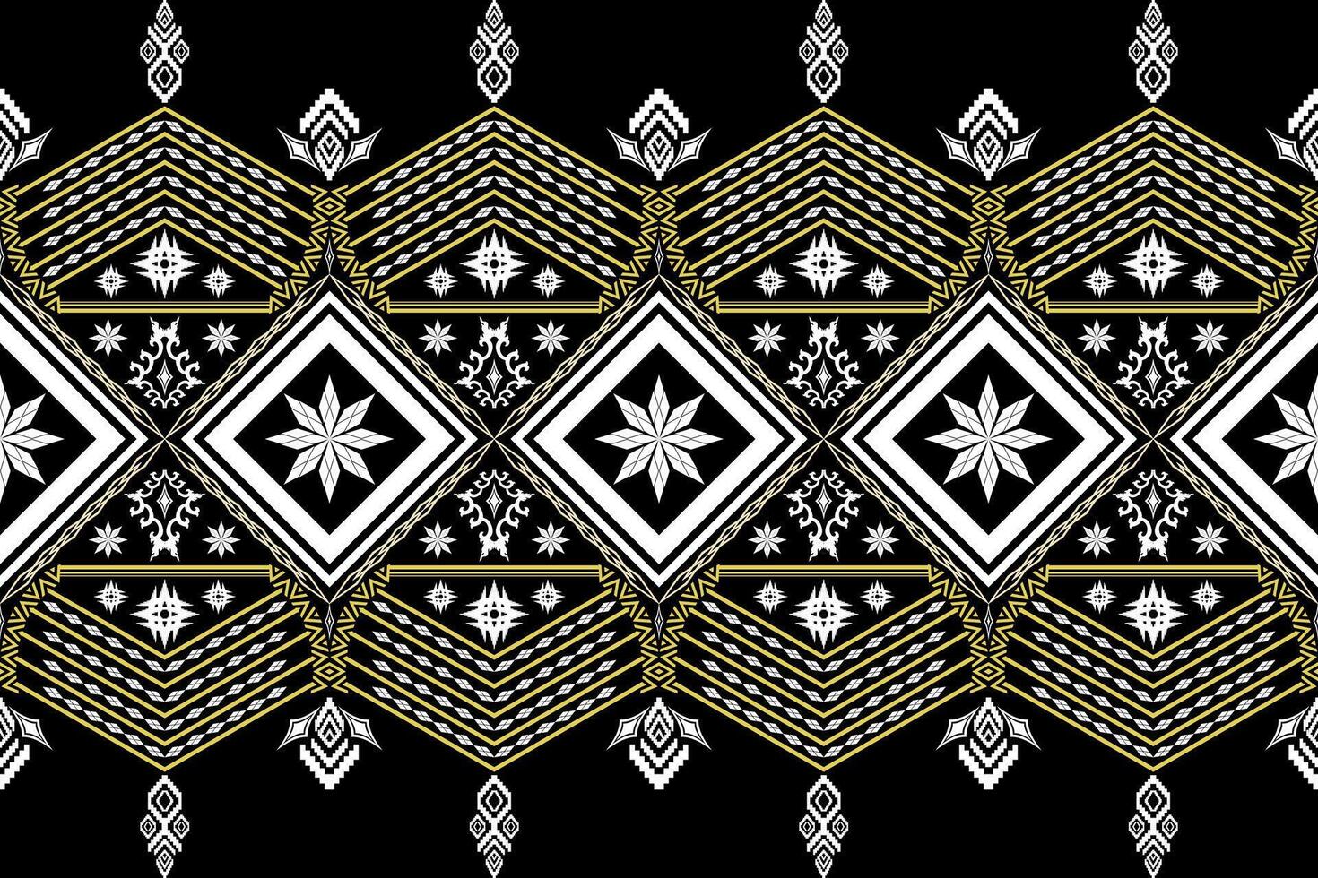 Ethnic Figure aztec embroidery style.Geometric ikat oriental traditional art pattern.Design for ethnic background,wallpaper,fashion,clothing,wrapping,fabric,element,sarong,graphic, illustration. vector